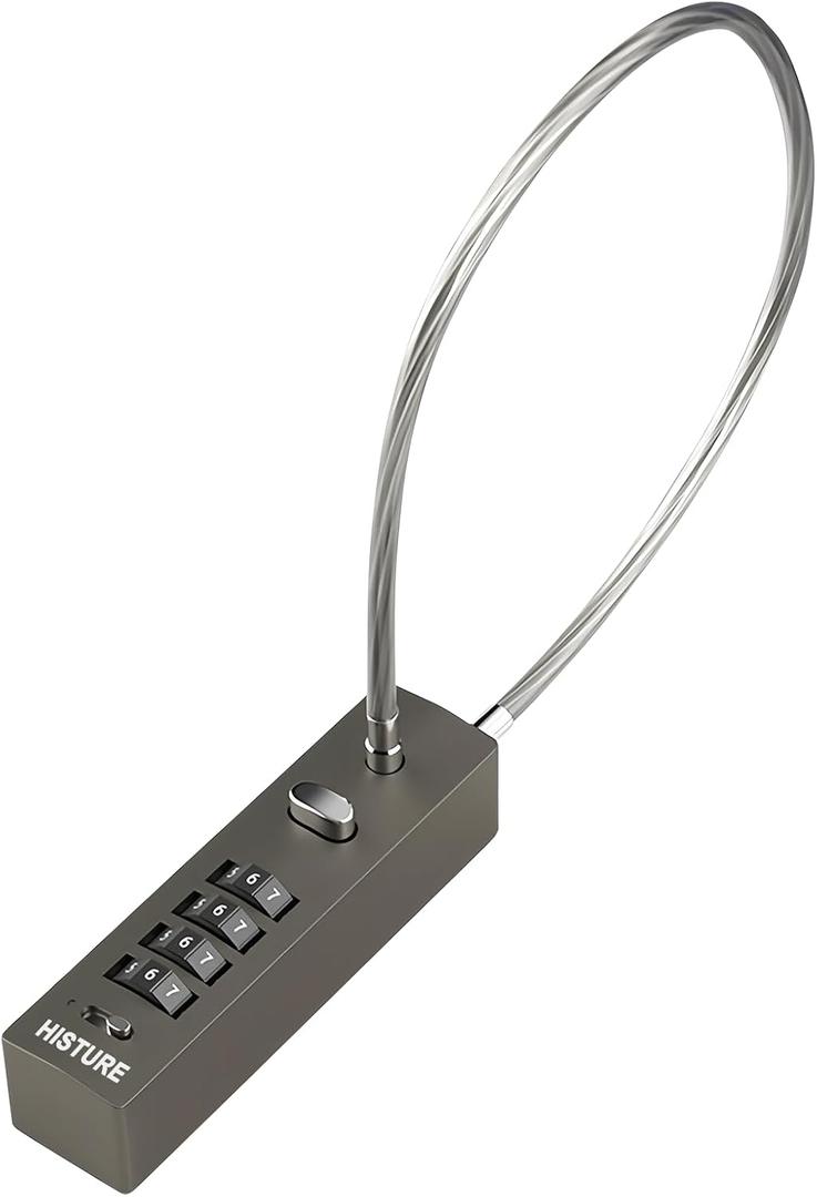 Outdoor Fence Gate Lock Locker - Bike, Cable Chain, Combination Locks (Gray)