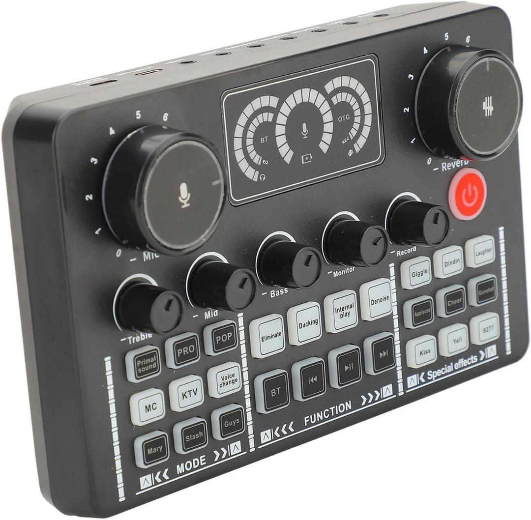 Professional Live Broadcast Sound Card with Advanced Noise Reduction for DJ Mixer Guitars, Lightweight and Portable Design