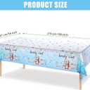 Tegeme 6 Pack Bear Baby Shower Tablecloth Plastic Bear Table Cover We Can Bearly Wait Tablecloth for Kids Birthday Party and Gender Reveal Decorations, 54 x 108 Inch (Blue)