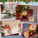 Set of 2 Christmas Lighted Decorative Glass Ball 5.9'' 4.7'' Red Poinsettia Flower Crackle LED Lights for Tabletop Decoration Globe Lamp Battery Operated for Holiday Indoor Party Table Gift