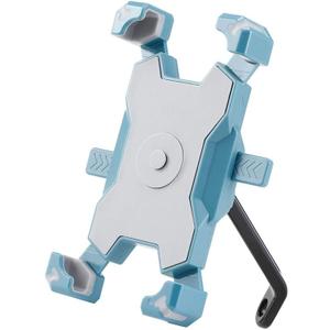 Motorcycle Phone Mount, 360 Rotation Motorbike Phone Holder Moped Scooter Rearview Mirror Holder Mount Anti Shake Universal for 4.0-6.8 Inch Smartphone - Adjustable  Quick Release  Cyan (ABS&Metal Alloy-Cyan)
