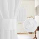 NICETOWN 2 Panels Bathroom Door Curtains for Windows, Privacy Added Light Filtering French Sheer Shade for Living Room Bedroom, Door Blinds for Narrow Window, Ivory White, 26" W x 72" L