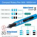 Resin Polishing Tools Kit,Electric Resin Drill Kit,Rotary Pen & Deburring Tool 3D Printing for Keychain Making,Jewelry Art,Resin Duberring, Drilling,Polishing,Engraving,DIY