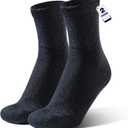 Rahhint Alpaca Wool Diabetic Socks for Men Women Non Binding Wide Loose Thick Warm Soft Seamless Moisture Breathable Blue L (9-13)