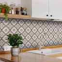 Black & White Collection Peel and Stick Tile Stickers 24 PC Set backsplash Tile Decals Bathroom & Kitchen Vinyl Wall Decals Easy to Apply Just Peel & Stick Home Decor (Black & White B5, 8x8 Inch)