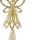 12-Inch Gold Glitter Metal Angel Treetop