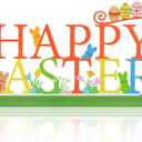 KHJCXS Metal Holiday Table Sign Decor, Decorations Tabletop Centerpiece for Home, Office, Shelf, Tiered Tray, Mantel, Indoor, Happy Easter