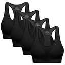 Racerback Sports Bras for Women with Pads - High Impact Athletic Tank Tops for Yoga and Workout Brassieres Bra, Set Of 3, Size XL