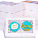 50PCS 8x5x2 Inch Chocolate Covered Strawberries Boxes Bakery Boxes with Window for Chocolate Truffle, Donut, Brownies Cookies, Cakesickle &Christmas Valentine's Easter Mother's Day (White)