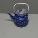 Tea Kettle, 1.7l Enamel Stove Top Tea Pots, Teapot Enameled Teakettle Dot Pattern Hot Water Pot Water Coffee Milk Warmer for Home Restaurant Kitchen Outdoor Blue Stovetop Kettle
