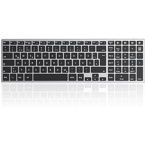 seenda Bluetooth Keyboard with 4 Bluetooth Channels, Multi-Device Rechargeable Wireless Keyboard, Ultra Thin Wireless Keyboard for Windows PC/Laptop/Mobile Phone/Tablet, Space Grey