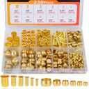 Compression Fittings Assortment kit-6 Sizes(1/8"3/16" 1/4" 5/16" 3/8" 1/2") Brass Compression Sleeves Ferrules & Insert,used to connect lines for air,water,fuel,oil and inert gases