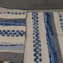 Boho Throw Pillow Covers 18x18 Set of 2 Farmhouse Decorative Cushion Case Striped Square Pillows Cover Chenille Pillow Cases Accent Neutral Pillowcase for Sofa Couch Bed,Sky Blue