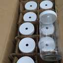 10 Pack ] Glass Juicing Bottles with 2 Straws & 2 Lids w Hole- 16 OZ Travel Drinking Jars, Water Cups with White Airtight Lids, Reusable Tall Mason Jar for Juice, Bubble Tea, Smoothie, Tea, Kombucha