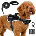 Service Dog Vest, No Pull Dog Harness Small Sized Dog, Service Dog Harnesses and Leash Set, Reflective Easy Walk Dog Vest Harness with Handle, Service Animal Vest for Dogs(Black, S)