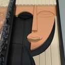 Modern Art Wall Candle Holder, Abstract Face Candle Sconce Set of 2, Wall Decor, 16.5 x 4.33 Inch (Boho) (Black,pink)