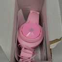 iClever Kids Headphones with Cat Ear Led Light Up, Safe Volume Limite, FunShare, Foldable, Over-Ear Headphones for Kids for School/iPad/Tablet/Travel, Meow Donut-Pink (Medium)