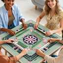 Mahjong Mat, 31.53 1.5 Inches Mahjong mat for Table, Anti-Slip Noise Reduction Waterproof Easy Clean, Foldable No Creases mah jongg Mat with Bag & Rules for American Mahjong & Board Games, 31.5x31.5