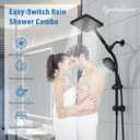 Rain Shower Head with Handheld High Pressure rainfall Shower Heads with Handheld Spray Combo,Black