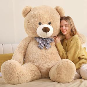 5ft Giant Teddy Bear Large Stuffed Bear for Kids, 59 inch Plush Bear Stuffed Animal Lifesize Bear for Baby Shower Decoration Christmas Valentine's Day for Girlfriend, Cream