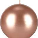 Mega Candles 1 pc Unscented Rose Gold Ball Round Candles, Hand Poured Premium Wax Candle 4 Inch x 4 Inch, Home Dcor, Wedding Receptions, Occasions, Events, Festivities, Meditations, Relaxation