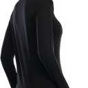 Femdouce Womens Turtleneck Long Sleeve Shirt Lightweight Slim Pullover Basic Undershirts Active Turtle Neck T-Shirts 2 Pack (L)