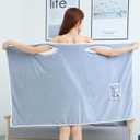 Wearable Towel Unisex Robe for Women After Shower, Quick Drying No Hair Loss, Fast Drying Bath for Girls, Shower and Gym (Sky Blue, A)