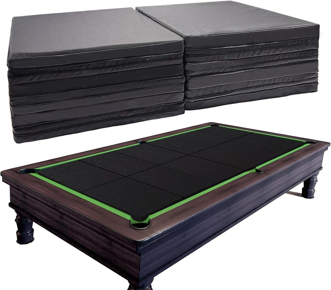 Pool Table Insert Mat for Pool Table Protection Billiard Table to Dining Table Foldable Removable Foam Mat with Zipper, Black