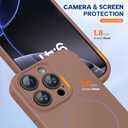 Miracase Magnetic for iPhone 16 Pro Case, [Soft Anti-Scratch Microfiber Lining], Compatible with MagSafe, Liquid Silicone Case Shockproof Drop Protection Phone Case for 16 Pro,Chocolate