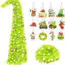 5ft Collapsible Pop up Christmas Tree with Lights Green Bendable Christmas Tree Easy-Assembly Curved Tree for Apartment Porch Home Party Xmas Decoration