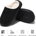 SHIBEVER Fuzzy Slippers Women Indoor: Memory Foam Warm House Shoes - Slip On Closed Toe Comfy Bedroom Slippers Women (7.5-8, 74-black)