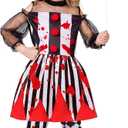 Sicypoty Girls Clown Costume for Halloween Scary Clown Costume Kids Evil Clown Dress (10-12 Years)
