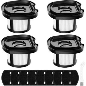 4 Pack 2284W 2390A Vacuum Replacement Filter Compatible with Bissell Pet Hair Eraser Hand Vacuum 2284W, 2390, 2390A, 2579, 2389, Part # 1614212 1614203 1614204, 4 Mesh Filters and 8 Foam Filters