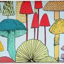 QGWJEKUI Mushroom Decor Kitchen Rugs Mats,Non-Slip Cushioned Anti-Fatigue Floor Mat,Heavy-Duty PVC Comfort Standing Mat Cute Washable Runner Rug for Home Decor,Kitchen Sink,Laundry,Bedroom