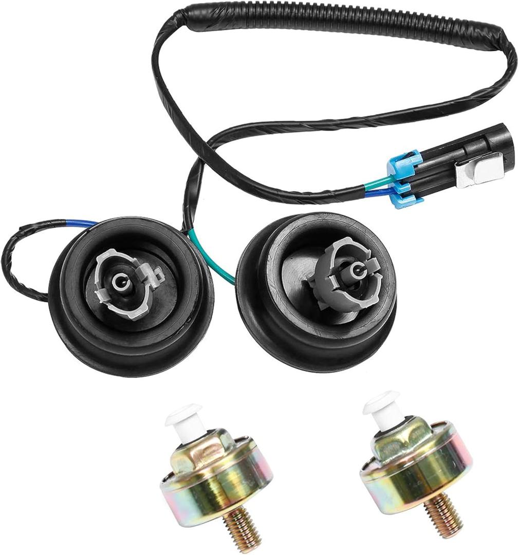 Dual Knock Sensors with Wiring Harness Kit | Knock Sensor 5.3 for Chevy Suburban Silverado Avalanche Tahoe, GMC Sierra Yukon, Cadillac Hummer & More GM Vehicles | Replace# 12601822 12589867 917-033