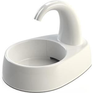 TRIXIE Curved Stream Drinking Fountain for Cats and Dogs, 84.5oz Automatic Water Dispenser, Cat Water Bowl,White