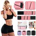 Wrist Weights, Ankle Weights for Women Men, Adjustable Wrist Weighted Bracelet for Home Gym Workout, Running, Yoga, Exercise, Strength Training, Set of 2 (1LB Each)-Pink