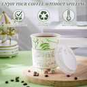 Remerry 48 Pcs 12oz Floral Disposable Coffee Cups with Lids and Sleeves Paper Insulated Drink Hot Coffee Paper Cups with Dome Lids and Sleeves for Party Wedding Birthday Baby Shower (Stylish)