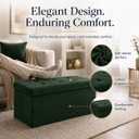 ALASDO 30 Inch Folding Storage Ottoman Bench with Hidden Storage, Velvet Storage Ottoman Foot Rest Stool, End of Bed Bench for Bedroom, Living Room, Entryway and Closet, Dark Green, 30"D x 15"W x 15"H