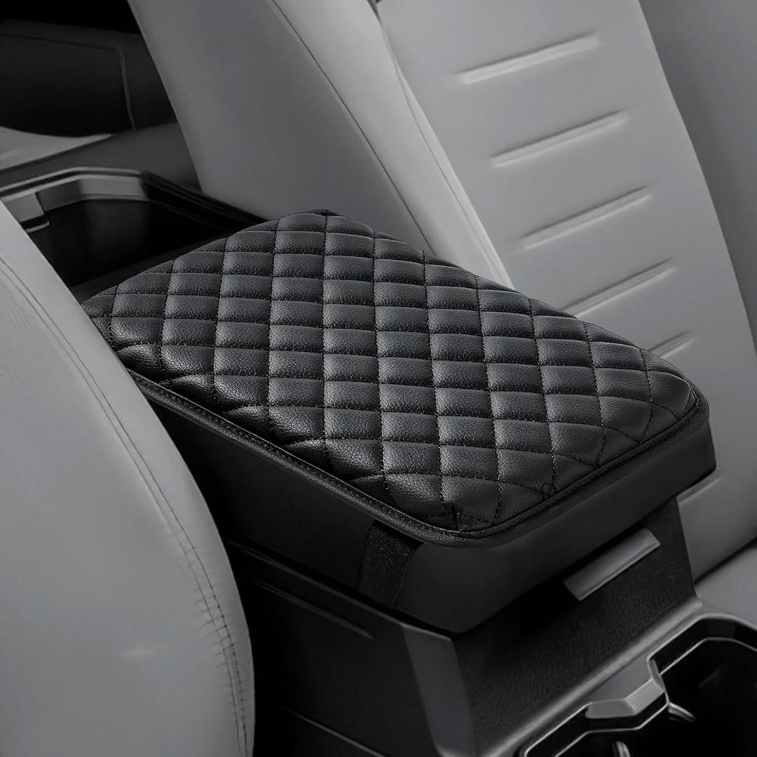 JOYTUTUS Center Console Cover Compatible with 2016-2025 Tacoma & 2025 4Runner & 2005-2021 Frontier, Leather Armrest Cover for Car, Middle Console Cover Lid, Car Arm Rest Cover Pad Cushion (11.02" x 8.27")