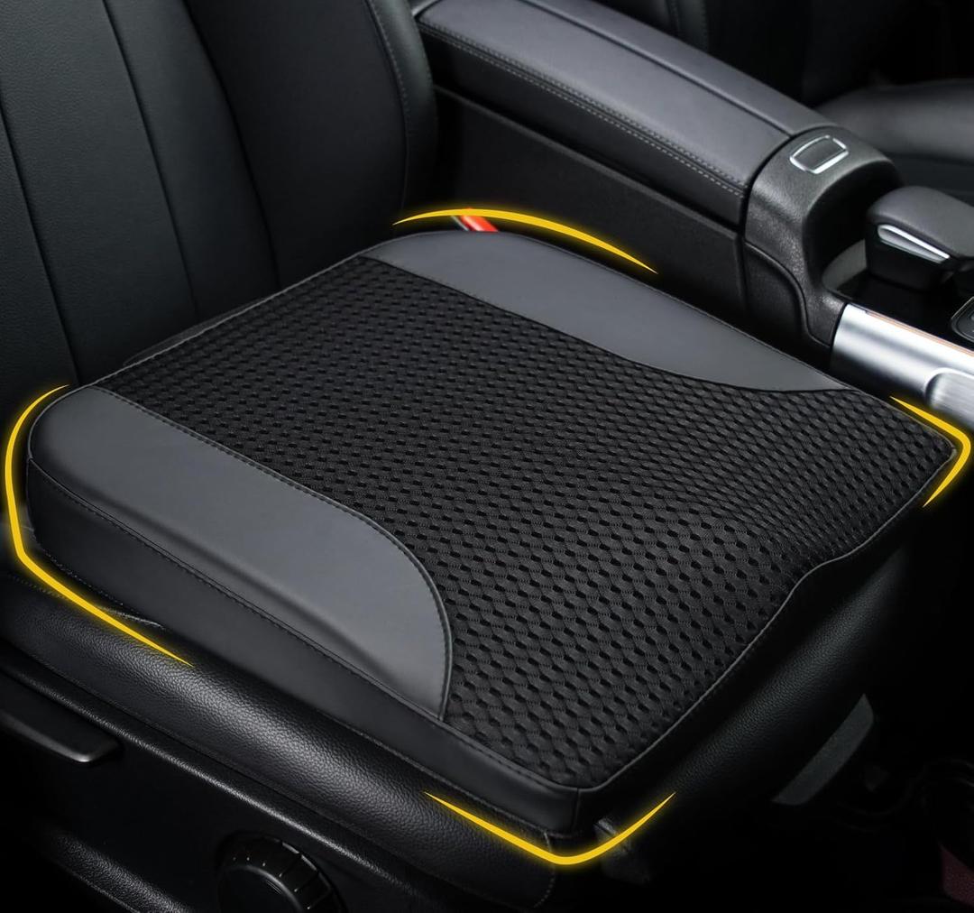 Lofty Aim Car Seat Cushion, Comfortable Memory Foam Seat Pillow for Driving, Sciatica-Back Pain Relief, Cushion for Car-Truck, Office, Wheelchair - Black