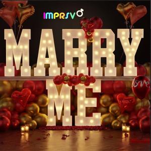 imprsv Marry Me Light Up Letters, 4FT Yellow 'MARRY ME' Signs for Proposal, Engagement, Wedding Decor