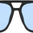 Retro Square Sunglasses, Multiple Colors, UV400 Protection (Black/Blue)