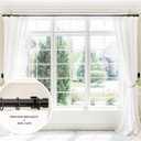 BlastHome® Non-Adjustable Luxury Curtain Rods for Windows, 1 ¼” Rod Set, 12 foot Fixed Length (Three Rods Connect for a Seamless Look), Tuxedo Black