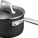 MSMK 1.5 Quart Saucepan with lid, Burnt also Non stick, Induction, Scratch-resistant, Small Cooking Pot (Hard .Anodized Grey)