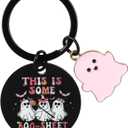 3 x Halloween Ghost Keychain, Halloween Keychain Boo Basket Stuffers for Women, Metal Spooky Halloween Gifts for Women