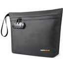SafeDelux Smell Proof Bag, Odor Proof Bag with Combination Lock, Durable Smell Proof Container with Carbon Lining, Secure Odorless Travel Pouch for Home & On-the-Go (Black)