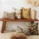 JUSPURBET Boho Floral Pillow Covers 16x24 Inch Set of 2 Chenille Lumbar Throw Pillow Covers with Piping for Couch Bed Soft Textured Cushion Cases for Farmhouse Rustic Decor,Gray