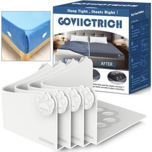 GOVIICTRICH Bed Sheet Holders Straps, Fitted Sheet Straps/Holders Keep Sheets Firm & Tight, Bedsheet Grippers with Enhanced Clips, Bed Sheet Holder Fit All Mattress Size, Easy Installation