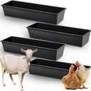 Geelin 4 Pcs 12 Gallon/48 Quart Large Capacity Livestock Water Trough 39" Long Livestock Feeding Trough for Pig Calves Sheep Horses Alpacas and Goats Farm Animal Feeding(Plastic)